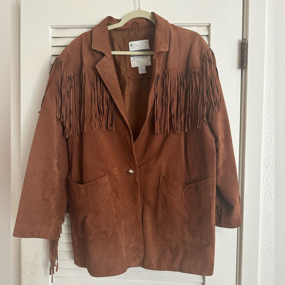 Brown Suede Fringe Women's Jacket